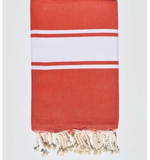 Fouta piatta rosso corsa Fouta Tunisia - 1