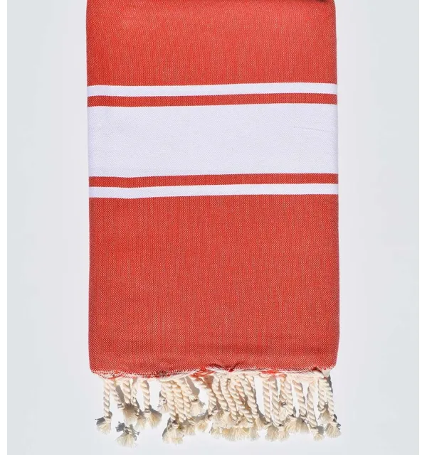 Fouta piatta rosso corsa Fouta Tunisia - 1