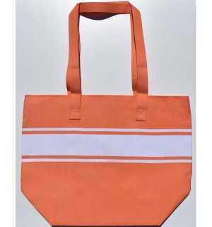 Borsa da spiaggia color corallo arancione Fouta Tunisia - 1