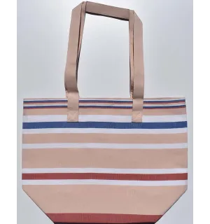 Borsa da spiaggia in pelle, bianco, rosso carminio e blu Fouta Tunisia - 2 2