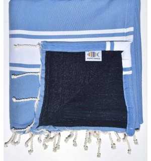 Fouta spugna blu royal chiaro Fouta Tunisia - 1