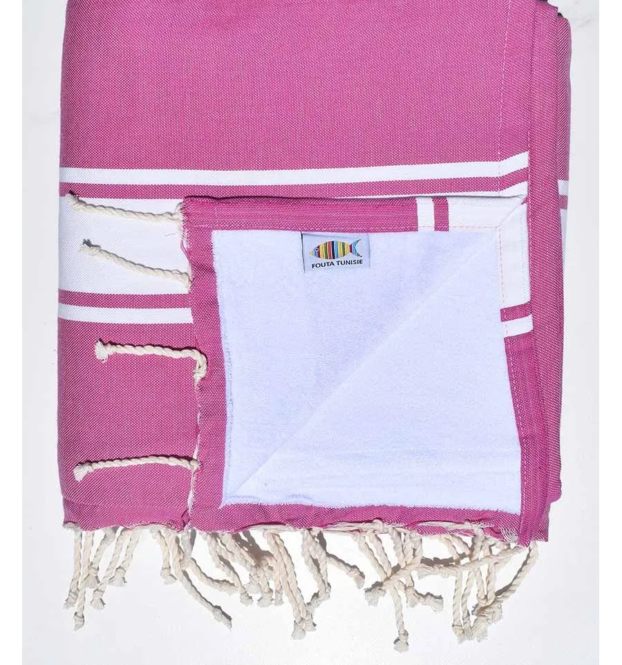 Fouta spugna viola e bianco Fouta Tunisia - 1