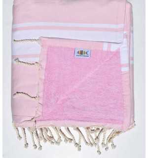 Telo mare spugna Rosa pallido Fouta Tunisia - 1