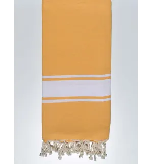 Telo mare grande giallo senape 1.90m*2m Fouta Tunisia - 1