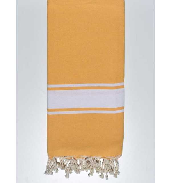 Telo mare grande giallo senape 1.90m*2m Fouta Tunisia - 1