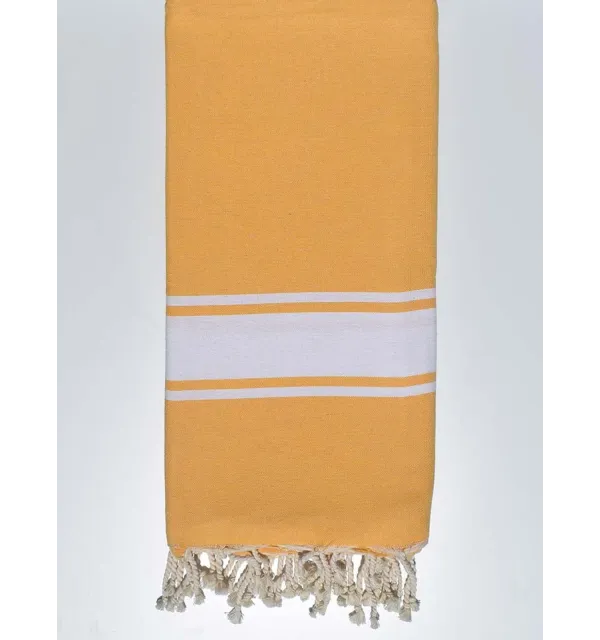 Telo mare grande giallo senape 1.90m*2m Fouta Tunisia - 1