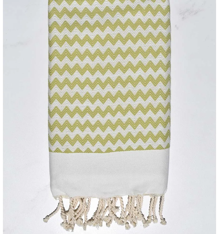 Fouta zigzag verde lime scuro Fouta Tunisia - 1