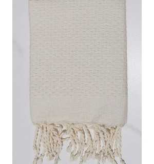 Tovagliolo nido d'ape unida bianco crema Fouta Tunisia - 1