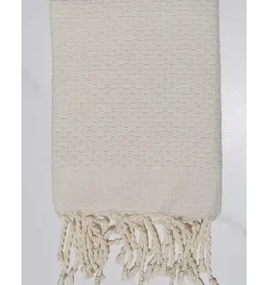 Tovagliolo nido d'ape unida bianco crema Fouta Tunisia - 1