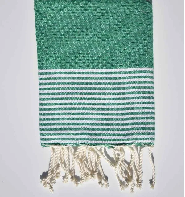 Tovagliolo verde con strisce Fouta Tunisia - 1