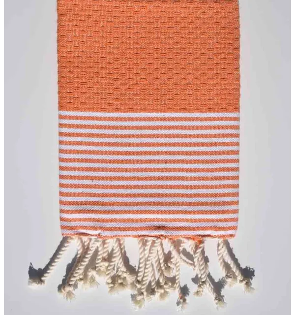 Tovagliolo arancione con strisce Fouta Tunisia - 1