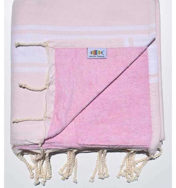 Telo mare   spugna rosa molto chiara Fouta Tunisia - 1