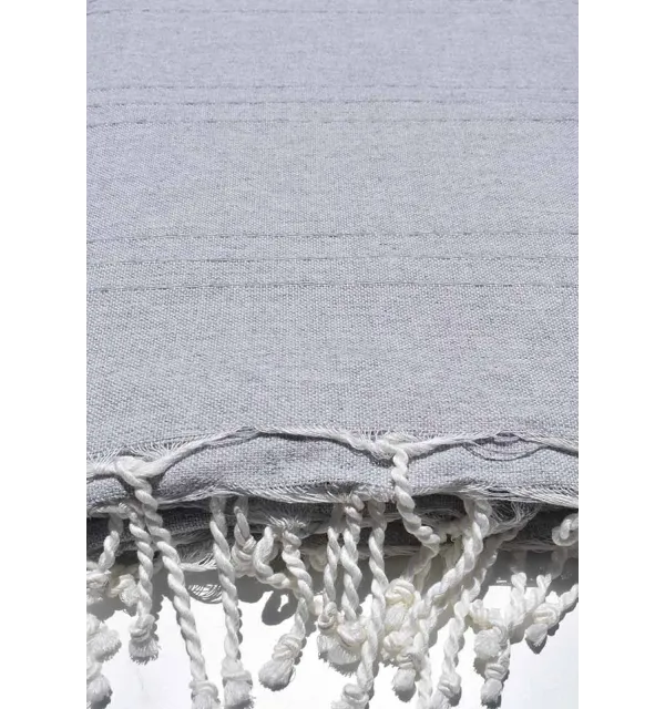 Grande fouta grigio chiaro 1.5m*2.5m Fouta Tunisia - 3