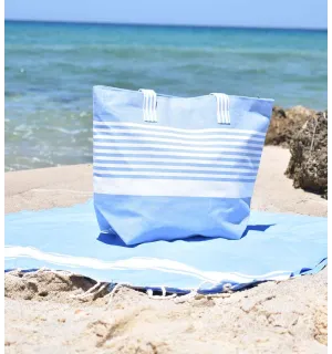 Borsa da spiaggia blu Fouta Tunisia - 2