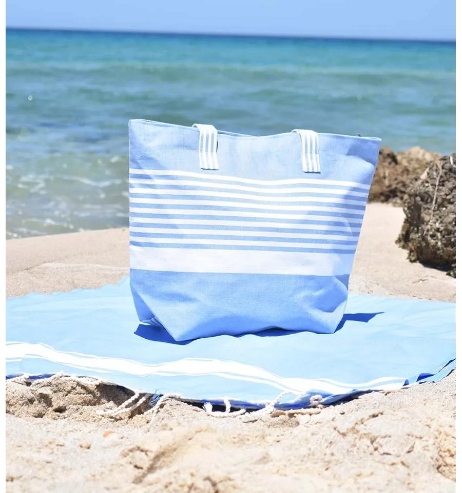 Borsa da spiaggia blu Fouta Tunisia - 2