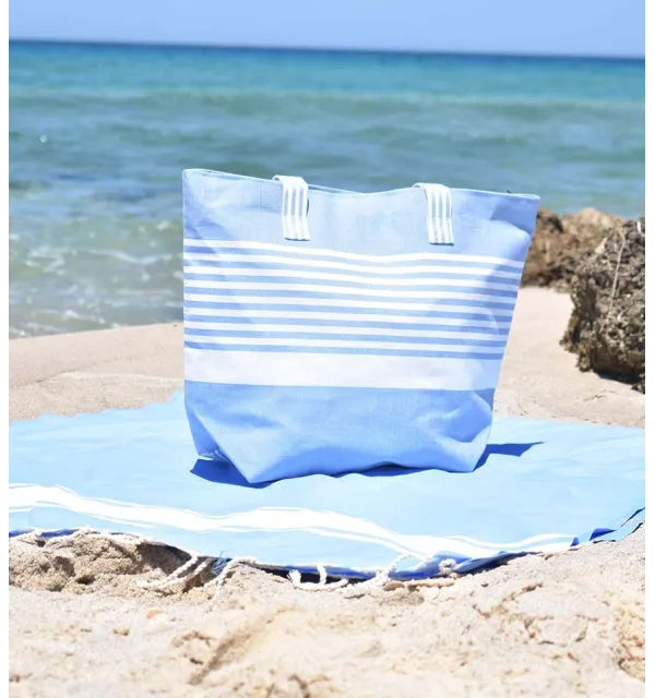 Borsa da spiaggia blu Fouta Tunisia - 2