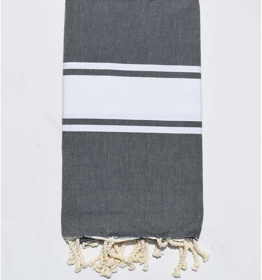 Fouta piatta grigio scuro Fouta Tunisia - 1