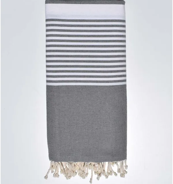 Grande fouta grigio ardesia chiaro Fouta Tunisia - 1