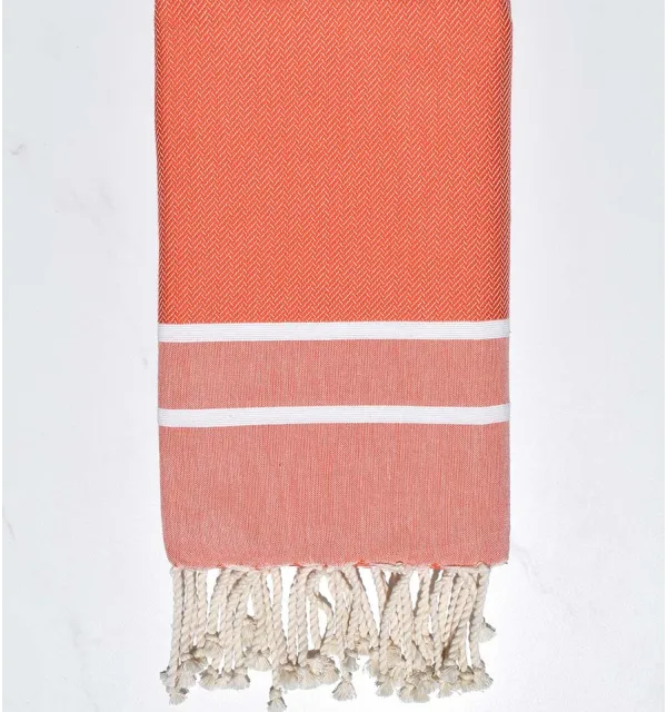 Fouta chevron arancione Fouta Tunisia - 1