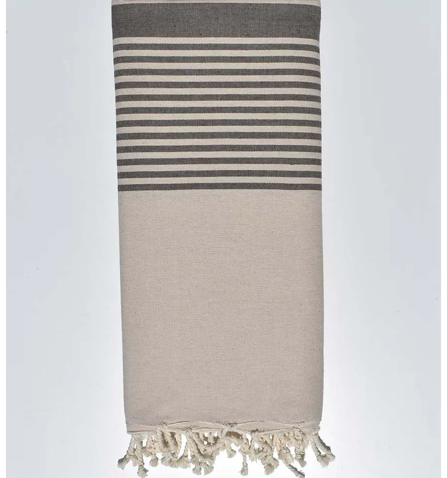 Grande fouta grigio e tortora  - 1