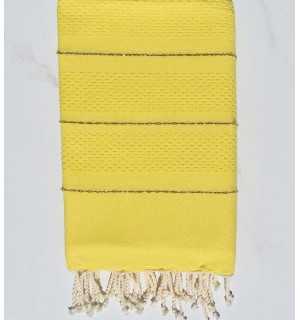 Telo mare nido d'ape giallo con lurex Fouta Tunisia - 1