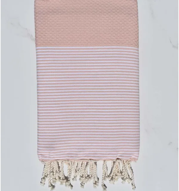 Fouta nido d'ape rosa pastello Fouta Tunisia - 1