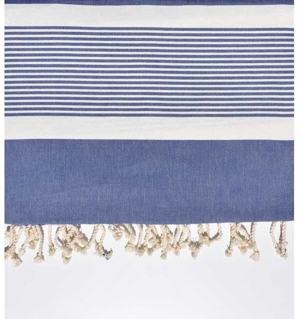 Grande fouta blu denim chiaro 2 m * 2,80 m Fouta Tunisia - 3