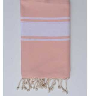 Telo mare piatta rosa pallido chiaro Fouta Tunisia - 1