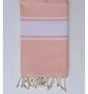 Telo mare piatta rosa pallido chiaro Fouta Tunisia - 1