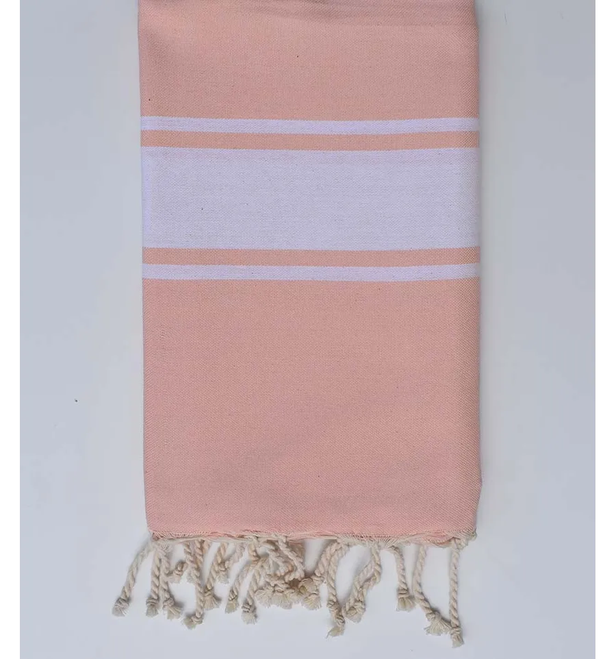 Telo mare piatta rosa pallido chiaro Fouta Tunisia - 1