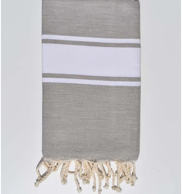 Fouta piatta grigio beige chiaro Fouta Tunisia - 1