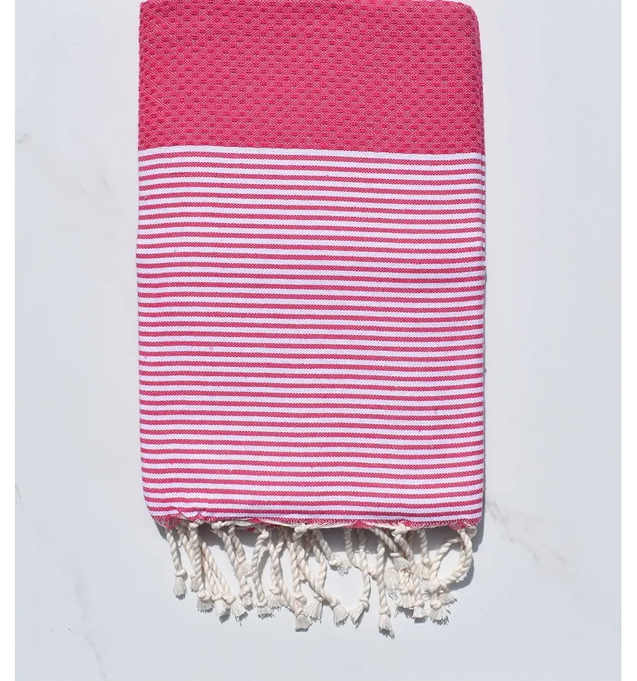 Fouta nido d'ape rosa lampone Fouta Tunisia - 1