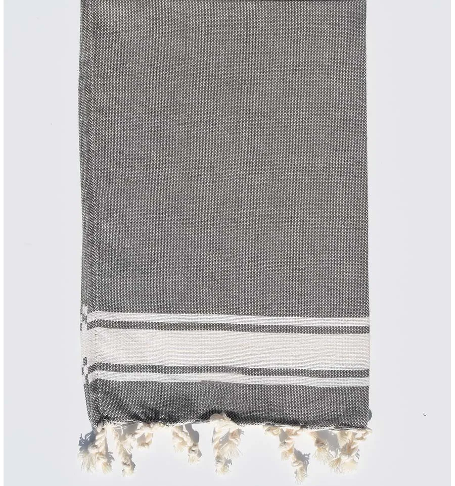 mini fouta grigio e bianco Fouta Tunisia - 1