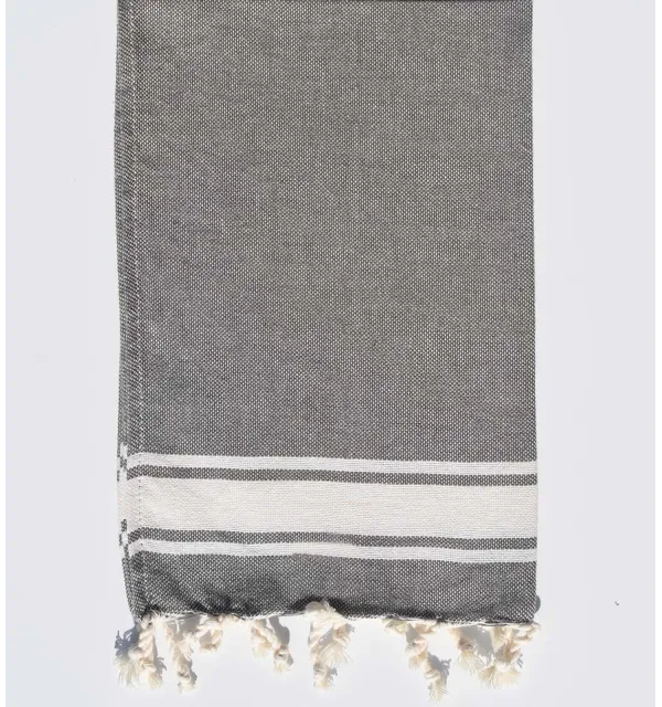 mini fouta grigio e bianco Fouta Tunisia - 1