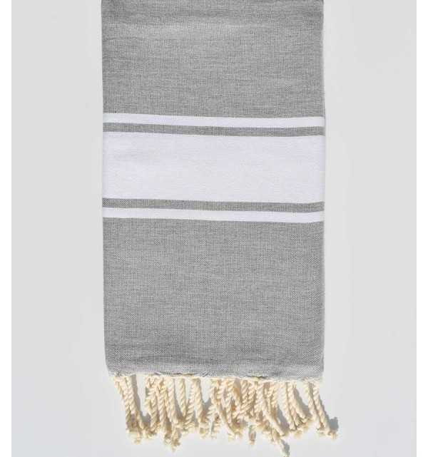 Fouta piatta grigio chiaro medio Fouta Tunisia - 1