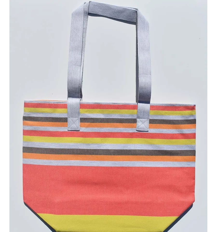 Borsa da spiaggia 5 colori Capucine giallo, arancio, grigio, marrone chiaro Fouta Tunisia - 1