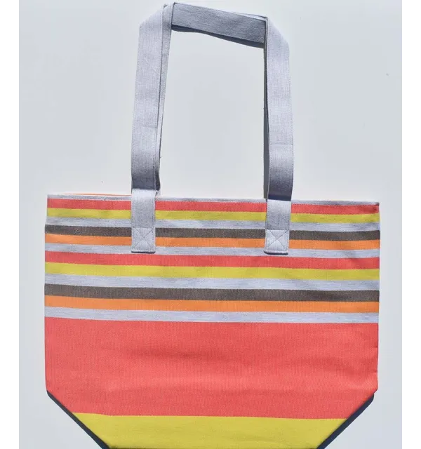 Borsa da spiaggia 5 colori Capucine giallo, arancio, grigio, marrone chiaro Fouta Tunisia - 1