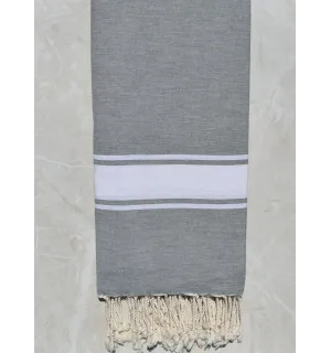 Grande Fouta grigio acciaio  1.90m*2m Fouta Tunisia - 1