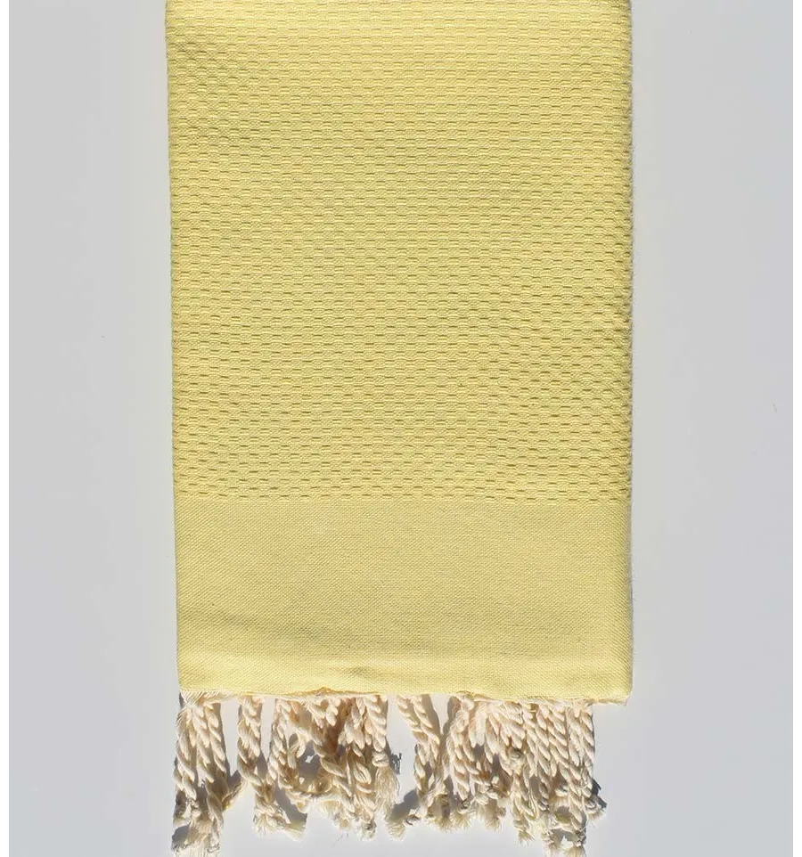 Fouta nido d'ape unita giallo paglierino Fouta Tunisia - 1