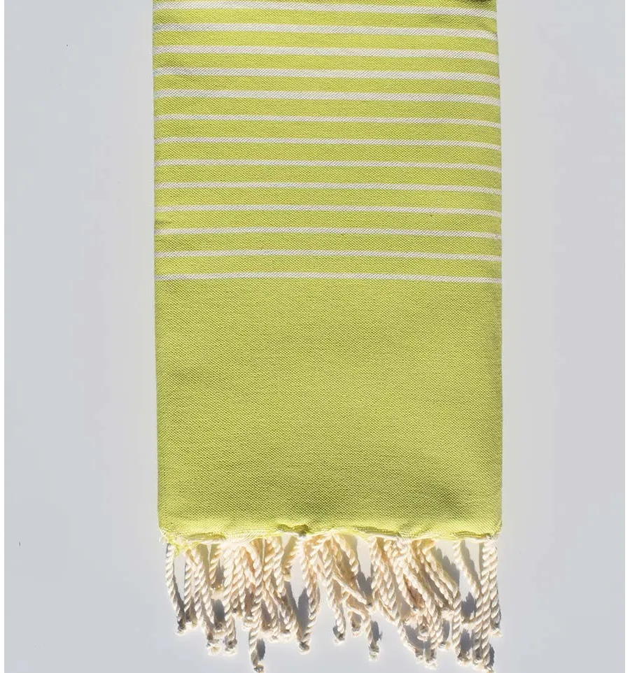 Telo mare piatta anice verde con strisce Fouta Tunisia - 1