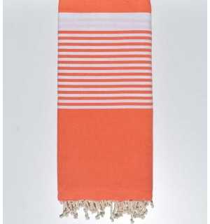 Grande fouta arancione a strisce bianche Fouta Tunisia - 1 2