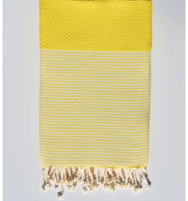 Fouta nido d'ape Limone righe bianche Fouta Tunisia - 2