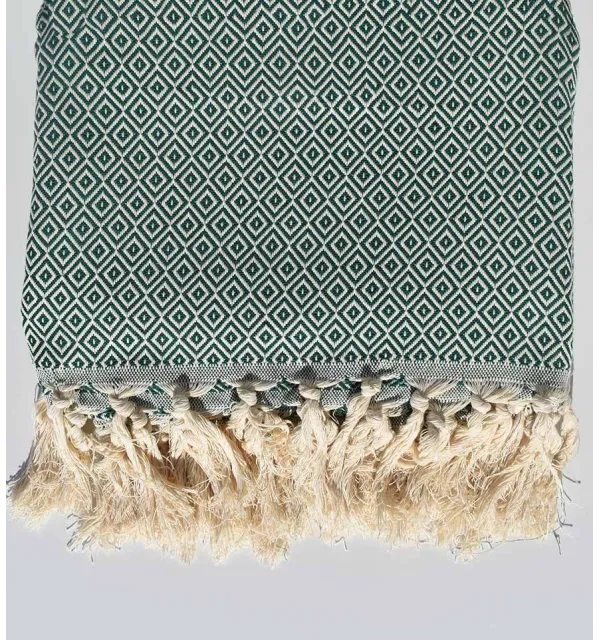 Plaid Verde primavera scuro 1.6m*2.5m Fouta Tunisia - 1