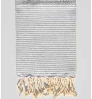 Mini fouta grigio chiaro con strisce Fouta Tunisia - 1