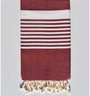 Telo mare arturo rosso bordeaux Fouta Tunisia - 1