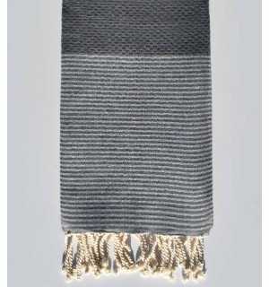 Fouta Lurex nido d'ape grigio medio Fouta Tunisia - 1