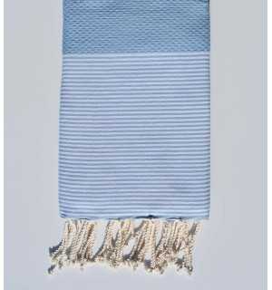 Fouta nido d'ape blu chiaro Fouta Tunisia - 1