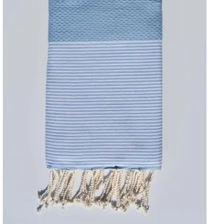 Fouta nido d'ape blu chiaro Fouta Tunisia - 1