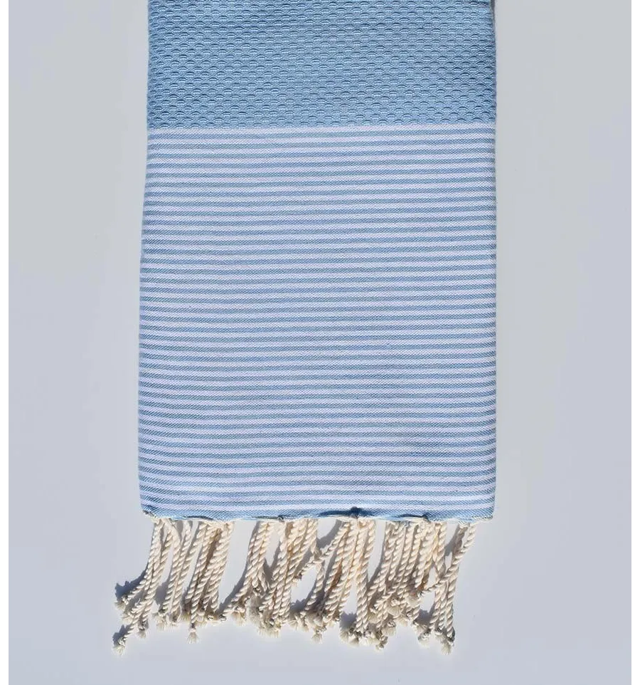 Fouta nido d'ape blu chiaro Fouta Tunisia - 1