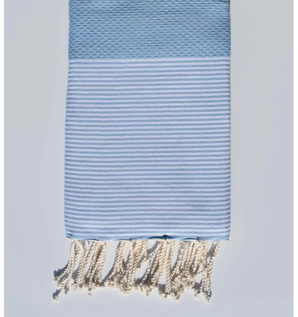 Fouta nido d'ape blu chiaro Fouta Tunisia - 1